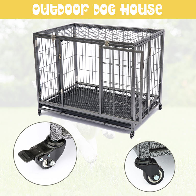 Open Top Tube Foldable Metal Canis Cage Open Top Tube Foldable Metal Canis Cage