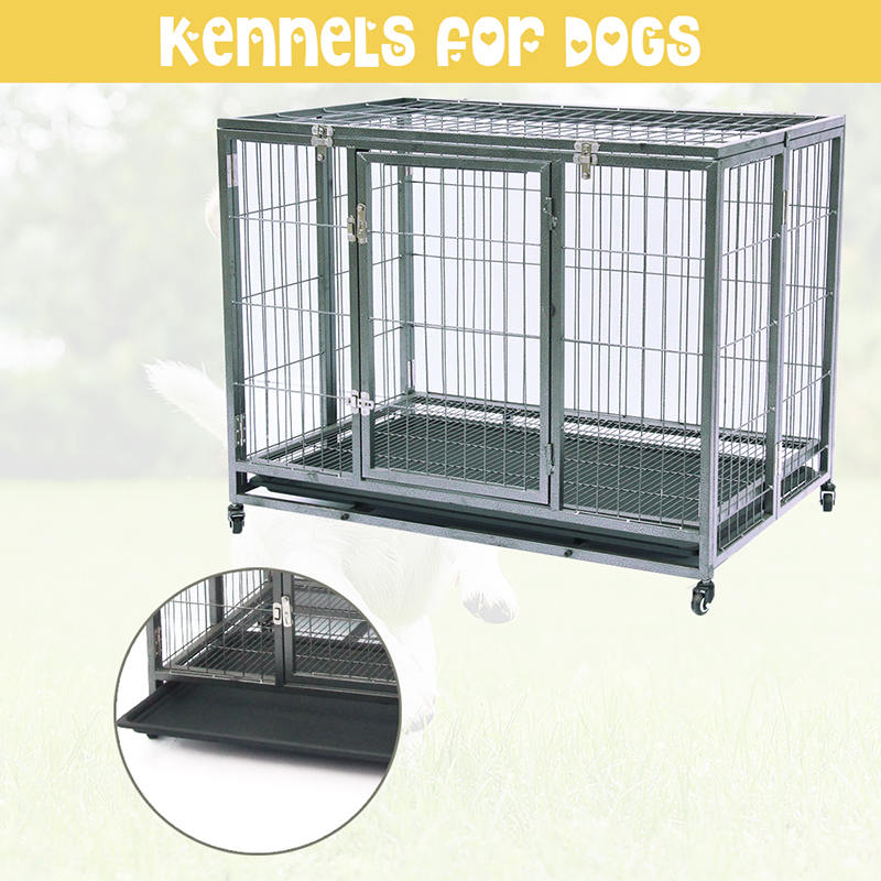 Open Top Tube Foldable Metal Canis Cage Open Top Tube Foldable Metal Canis Cage