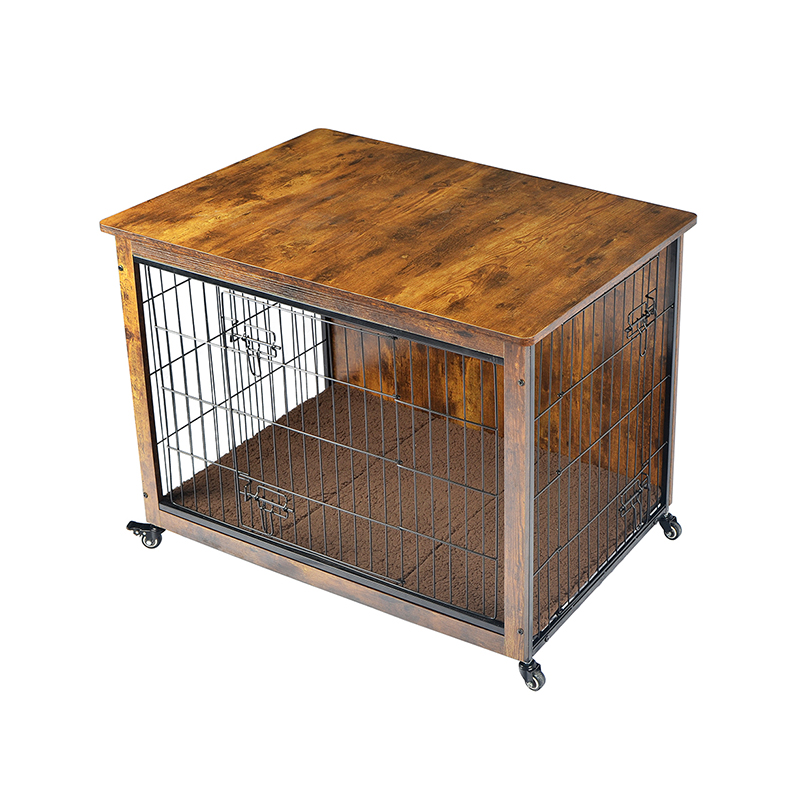 Umbraticis lignea supellectilem style canis cavea et Cushion & rotae Umbraticis lignea supellectilem style canis cavea et Cushion & rotae