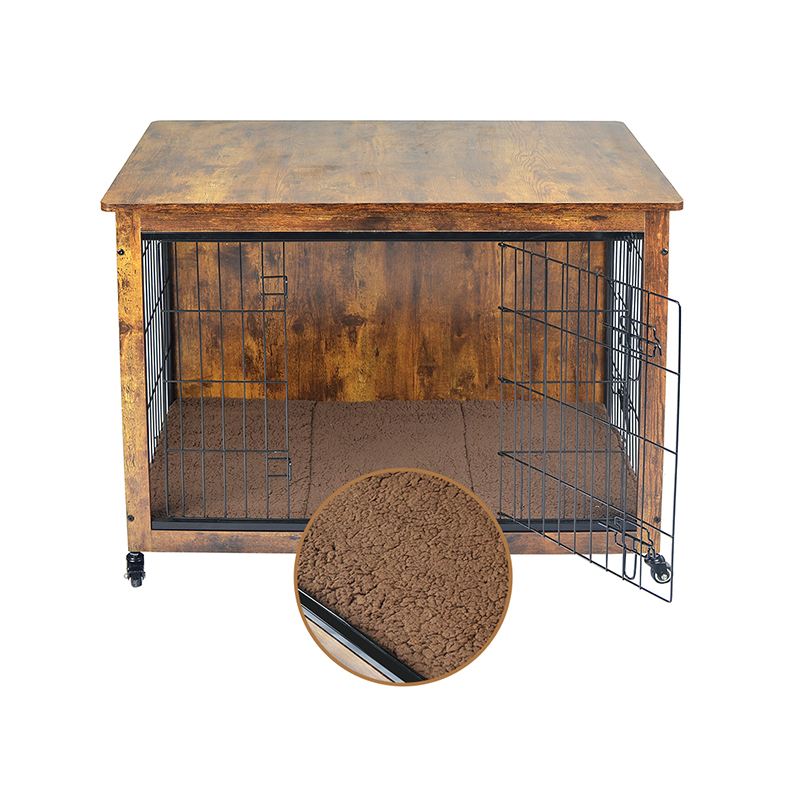 Umbraticis lignea supellectilem style canis cavea et Cushion & rotae Umbraticis lignea supellectilem style canis cavea et Cushion & rotae