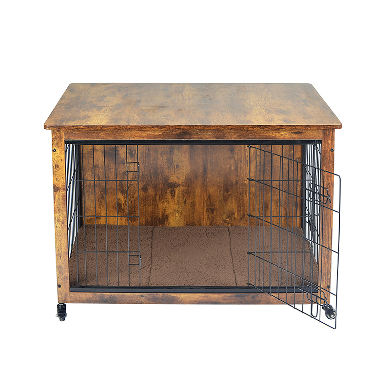 Umbraticis lignea supellectilem style canis cavea et Cushion & rotae Umbraticis lignea supellectilem style canis cavea et Cushion & rotae