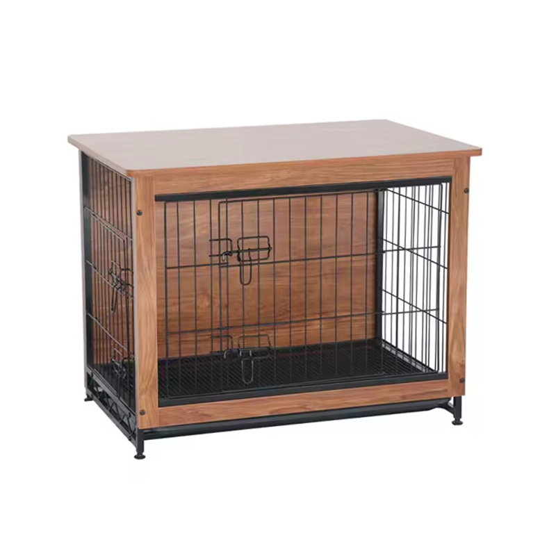 Umbraticis magnam lignum metallum supellectilem style canis crate