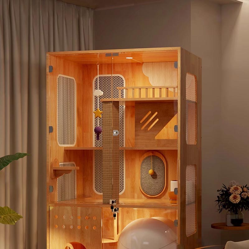 Panoramic Umbraticis Villa Cage Firmus Lignum Cattus domus clausuram Panoramic Umbraticis Villa Cage Firmus Lignum Cattus domus clausuram